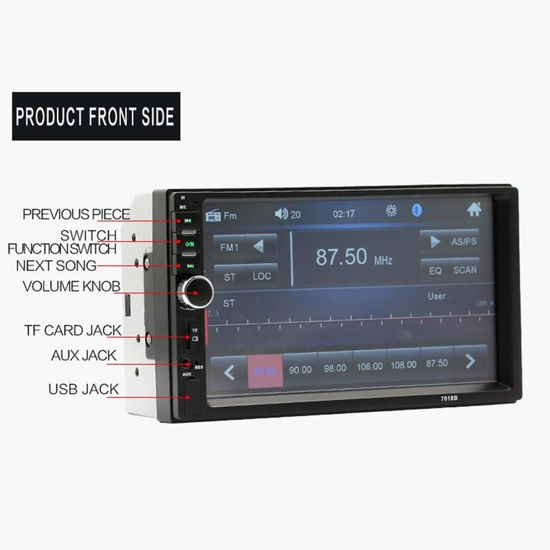 2Din HD In Dash Touch Screen Car Stereo Radio BT Function FM AUX USB