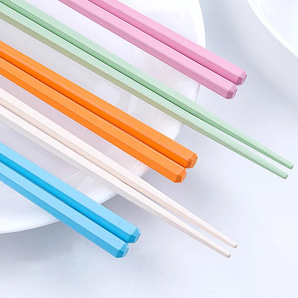 5 Pair Pattern Chopsticks Non-Slip Sushi Chop Sticks Set Chinese Eco-Friendly Reusable Amber Sakura Japanese Chopsticks Kitchen