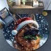 German Shepherd Round Area Rug,Carpet Rug for Living Room Bedroom Sofa Playroom Decor,Non-slip Floor Mat
