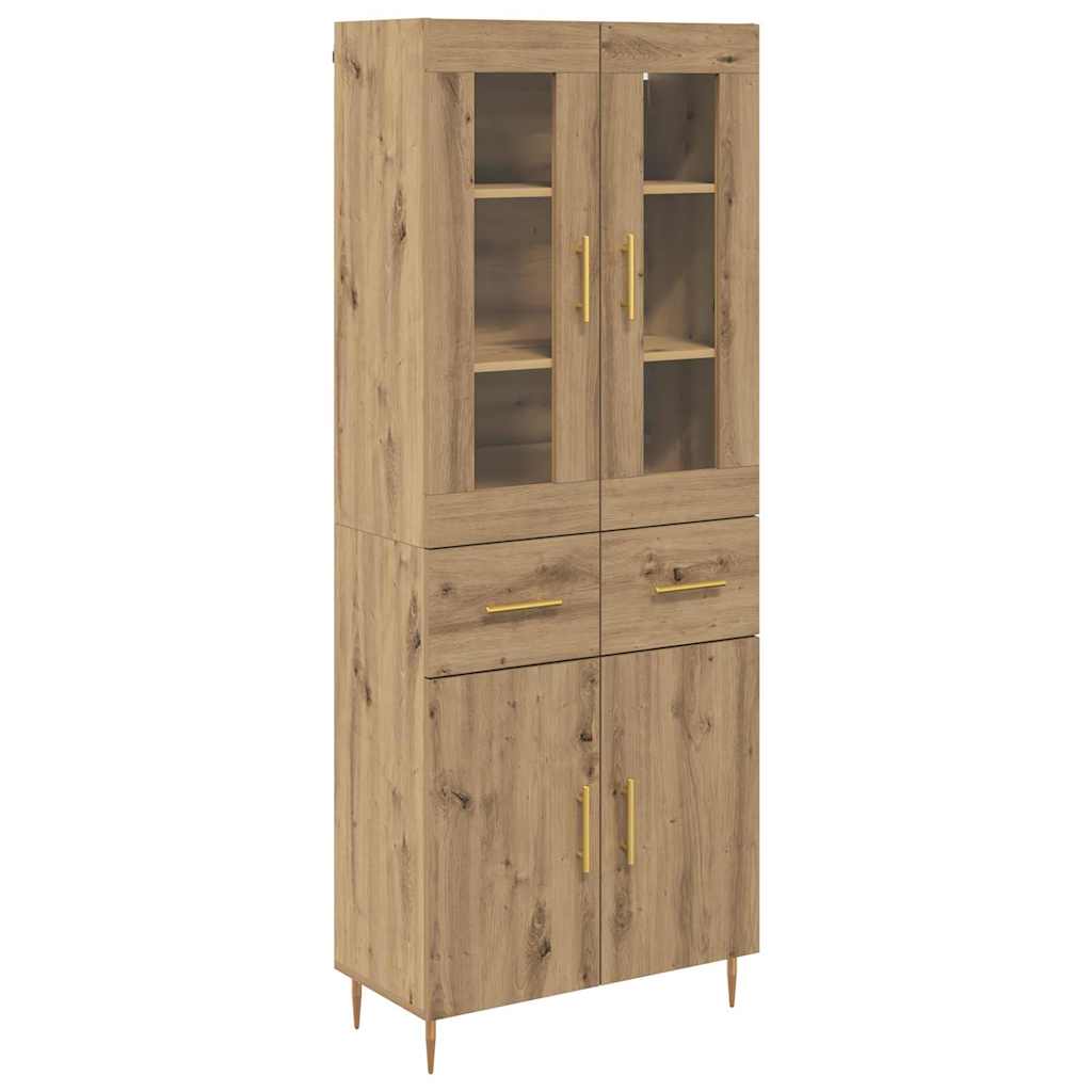 Highboard with Drawers 2 pcs Artisan Oak Wood Material