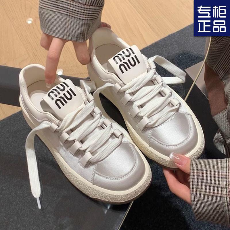 Round head thick sole spring comfortable casual versatile lace-up fashion board shoes women's shoes