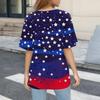Women's T Shirt Print Button Short Sleeve Daily Weekend Fashion Basic V- Neck Regular Top