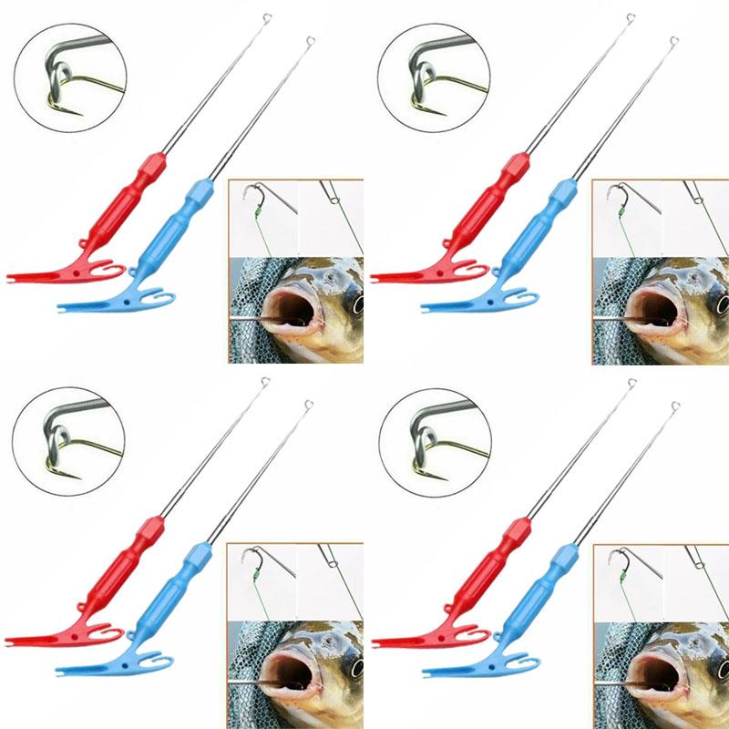 New 3 in 1 Fishing Hook Removal Fly Nail Knot Tying Tools Detacher Security Extractor Quick Knot Tackle Disgorger Steel