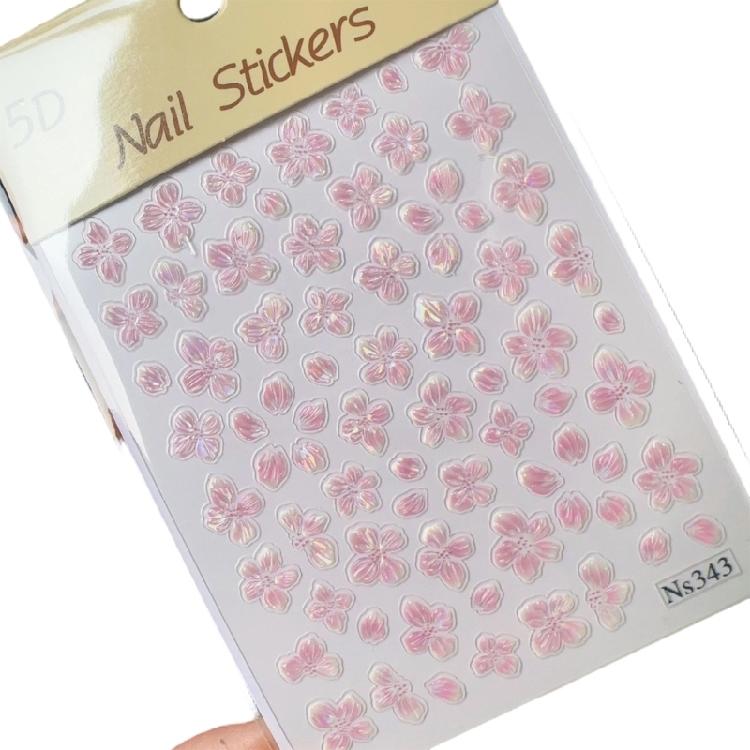 Stylish Shell Glow Flower Nail Stickers 5D Realistic Look High Quality Material Comfortable Wear All Day