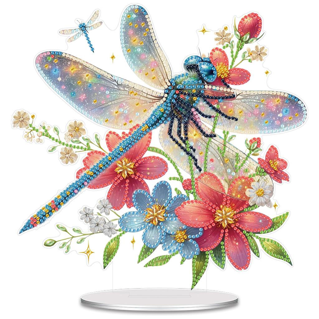 2D/Flach DIY Acryl Diamantmalerei Tischornamente Set Diamantmalerei Desktop Dekorationen für Zuhause Büro Schreibtischdeko