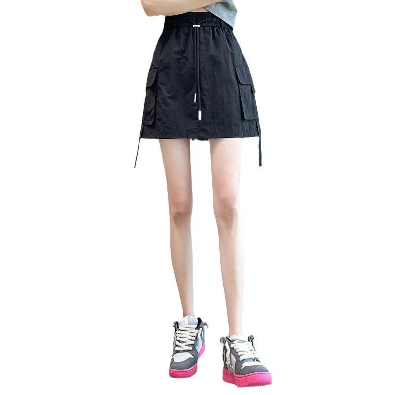 Women's 2025 Quick-Dry High-Waist A-Line Culottes Skirt - Lightweight, Anti-Exposure, Loose Fit