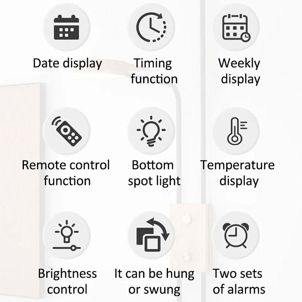 With Ambient LED Light Digital Wall Clock Multi-functional Alarm Clock  Desk Clock