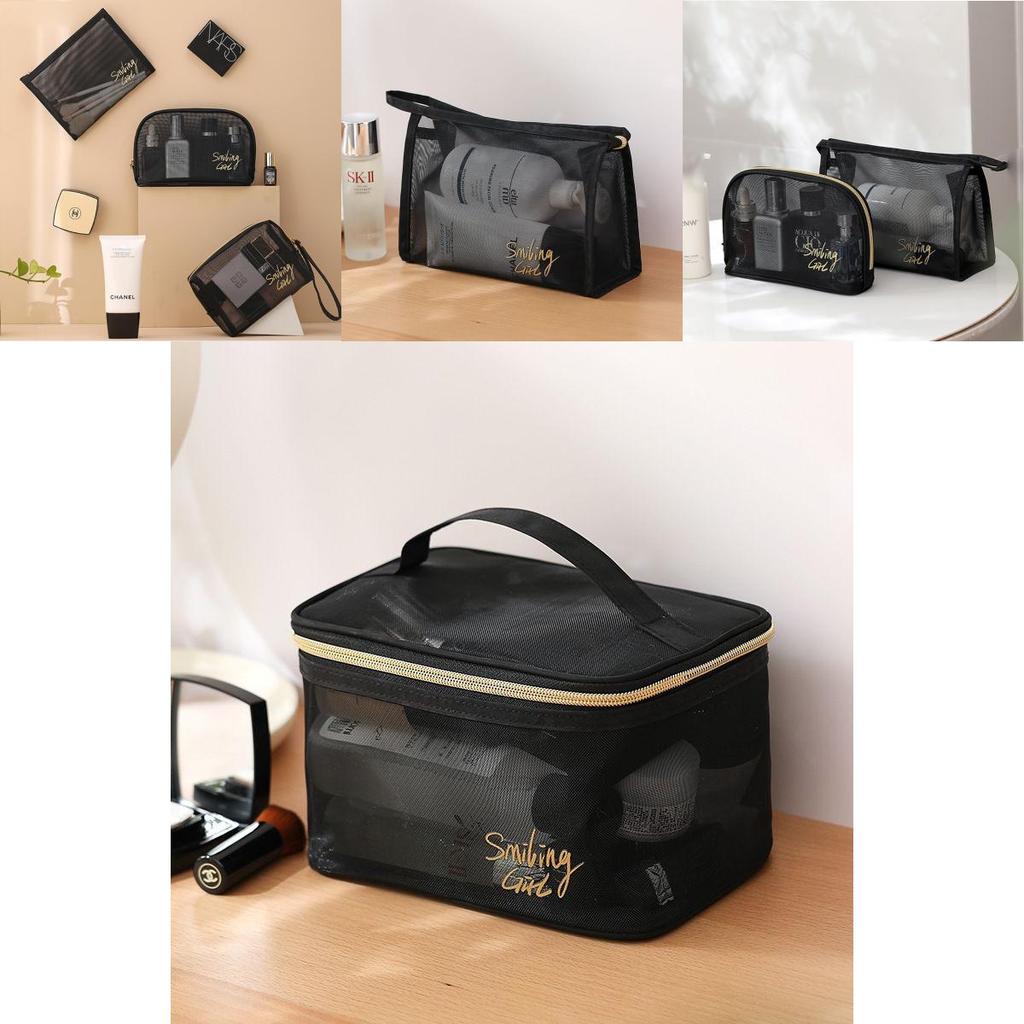 Durable Mesh Cosmetic Bag For Travel Toiletry Storage