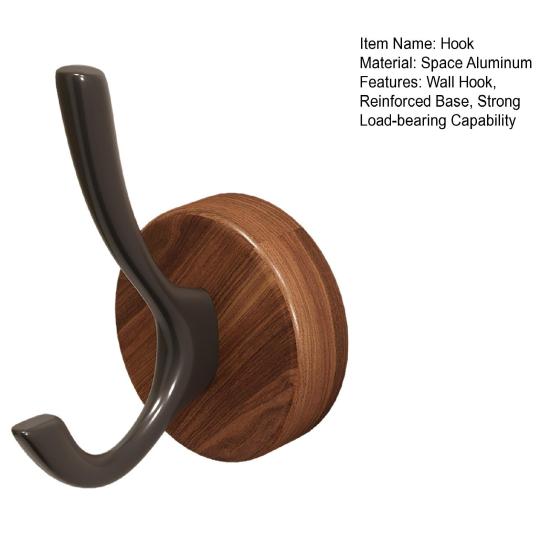 Adhesive Wall Hook No Drill Rustproof Hook with Retro Wood Grain Pattern Hanger for Bathroom