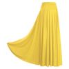 Womens Stretch Waist Flowy Ruffle Skirt Single Color Layered Design for Ballroom Latin Dance Competitions Stage Costume