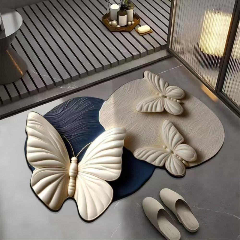 New Visual 3D Flower Carpet Quick-Drying 40x60cm Floor Mat Water Absorbing Door Gasket Home Bathroom Living Room