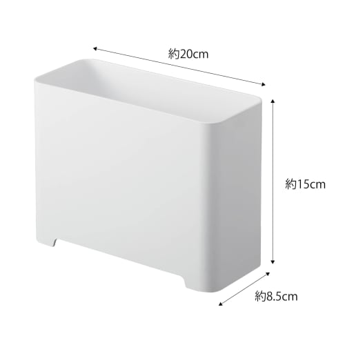 Yamazaki Magnetic Bathroom Trash Can, White, Approx. W20 X D8.7 X H15cm, Tower Design with Magnet and Drainage Hole, Model 5540