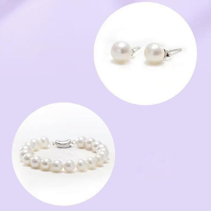 Hot Sale Large Size Shell Imitation Pearl Jewelry Set Three Piece Necklace Bracelet Earring Gift Accessories