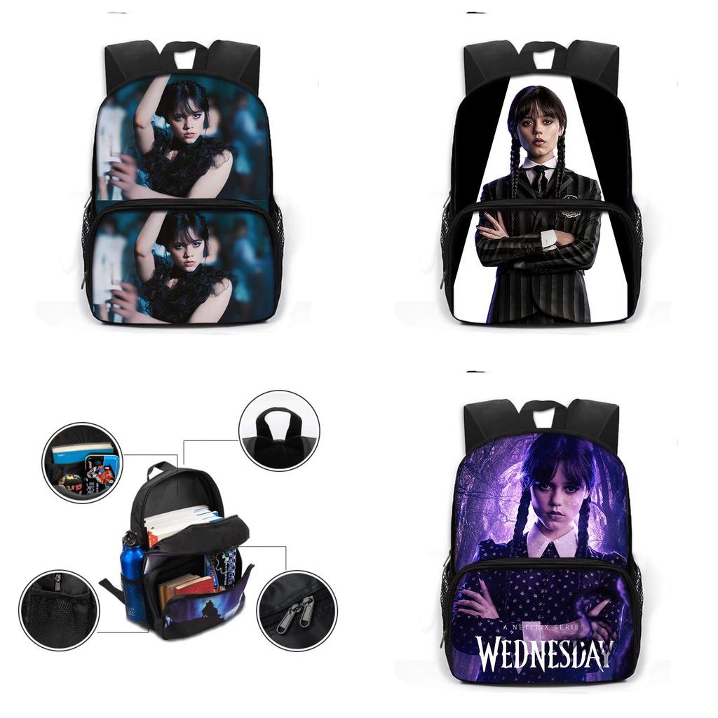 Wednesday The Adams Family Backpack – Large Capacity Schoolbag Travel Bag Kid Gift