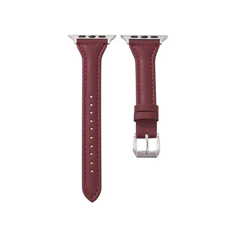 Slim Leather Strap for Apple Watch Bands 45mm 44mm 40mm 41mm 42mm 46mm Ultra 2 49mm 44 Mm Bracelet  10 9 8 7 Se 5 4 6
