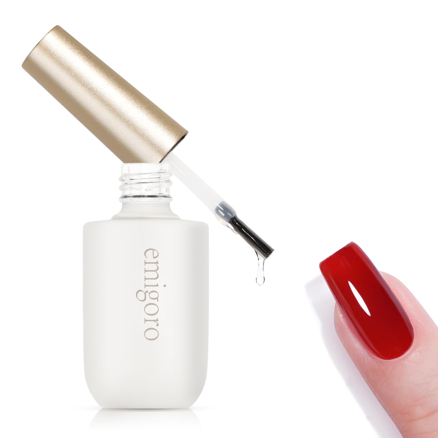 emigoro Top Coat Gel Superior Top Gel No Wiping Required Gel Nail Top Coat for Beginners Professionals 15ml Compatible - Plump, Shine, Long-Lasting,