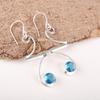 Swiss Blue Topaz 925 Sterling Silver Jewelry, Handmade Gorgeous Silver Earrings, Topaz Gemstone Jewelry For Love