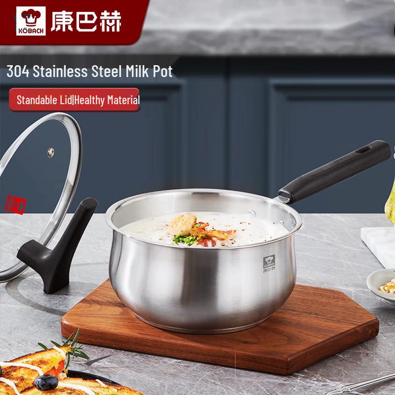 Kombach KBL-N16 304 Stainless Steel Milk Pot Set with Standable Lid