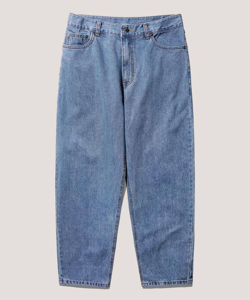 PERSTEP Washed Tapered Denim Pants Mid Blue Ozlp4701