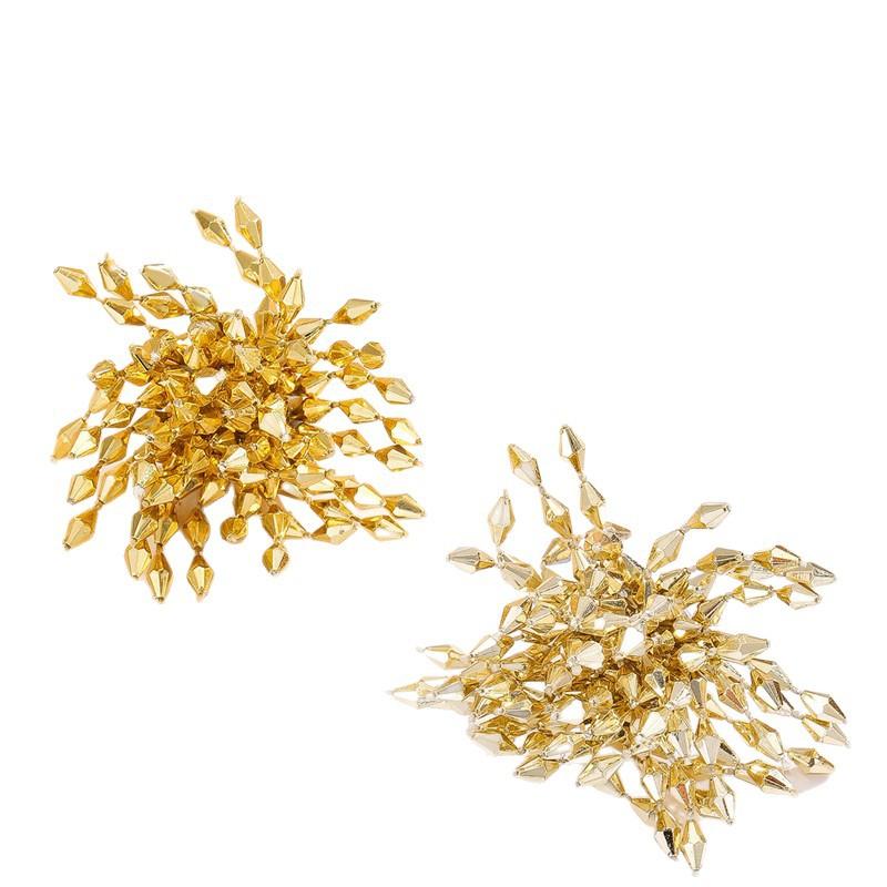 Sectional Flower Stud Earrings - Fashionable and Exaggerated Earrings with A Small-batch, High-end Design - Women's Accessories