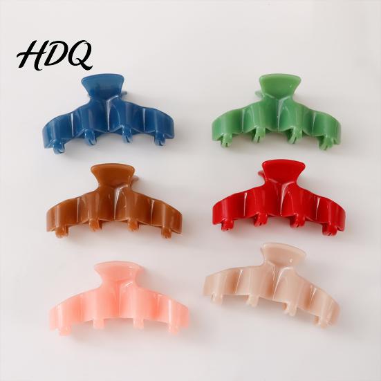 Anti-slip Hair Claw with Anti-Slip Teeth Large Wavy Design Shark Clip Clip