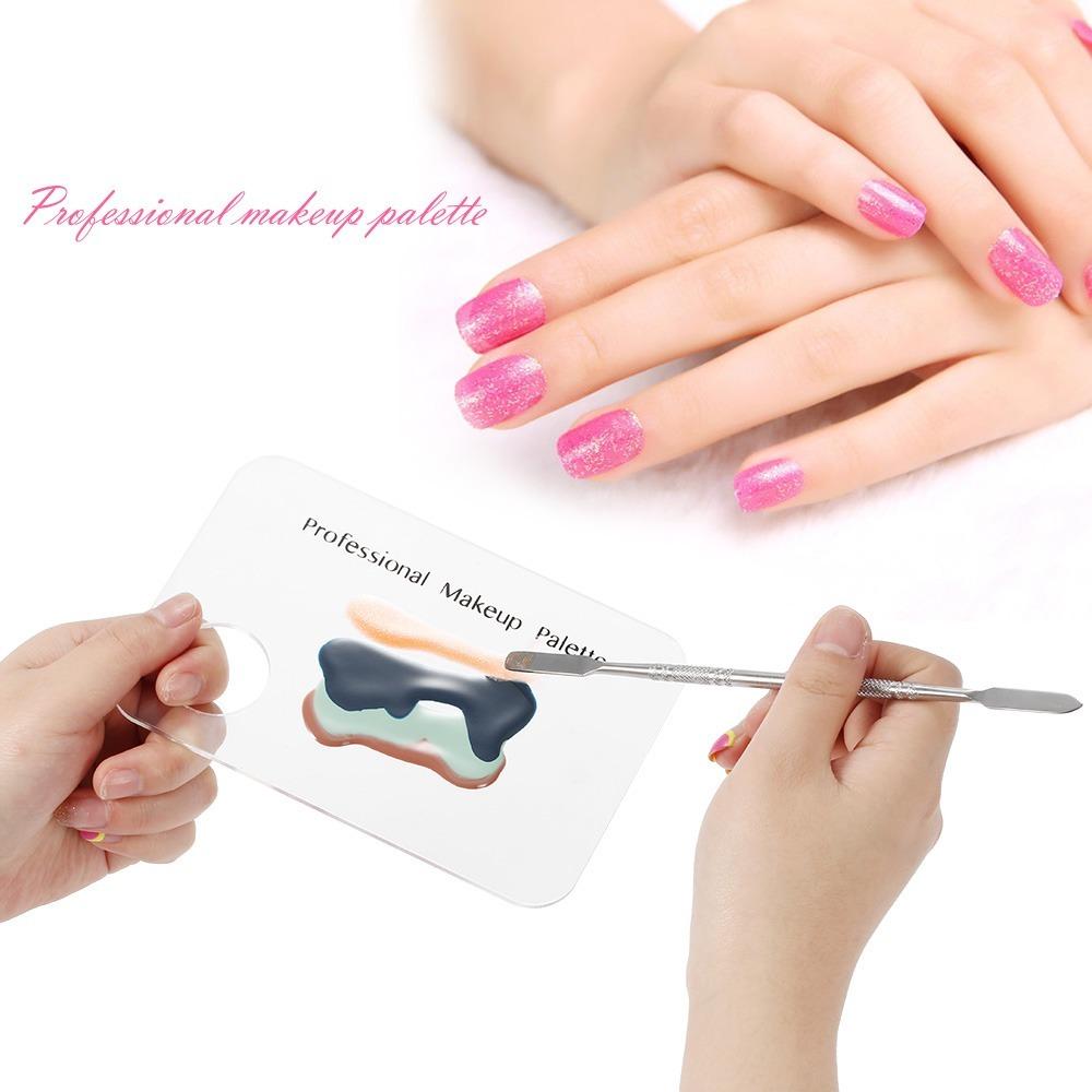 Stainless Steel Nail Art Palette With Spatula Tool Stainless Steel Palette For Nail Art