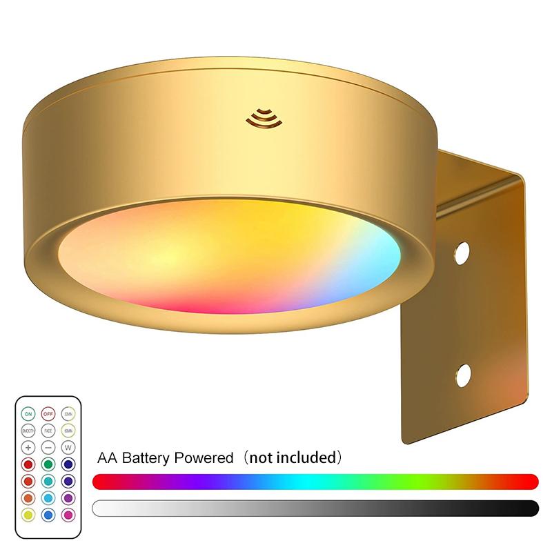 Luz de Parede LED Magnética Noturna Dimerizável Luzes Magnéticas para Quadros Rotação 360° Controle Remoto por Toque Holofote de Armário Luminária Noturna