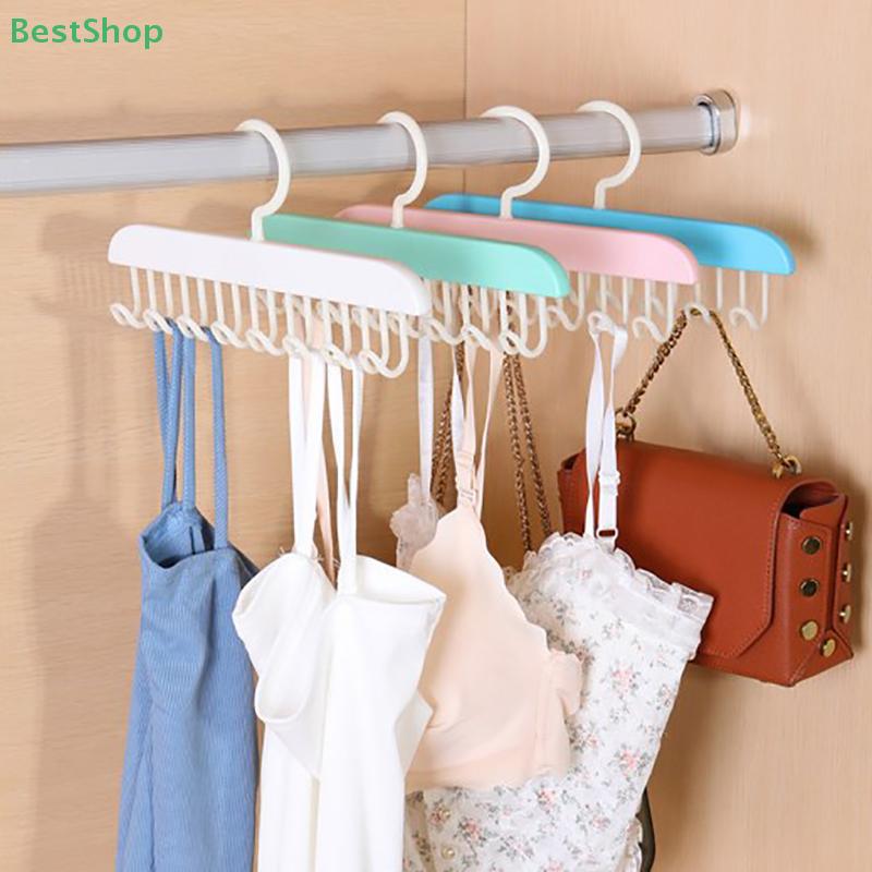 8 Haken Beugel Hanger Riemen Camisole Kleding Organizer Rek Stropdas Hoeden Sjaal Houder Antislip Ruimtebesparend Kledingkast Opberging