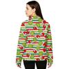 Women's Stand Collar Pullover Long Sleeve Top Christmas Print Sports Top