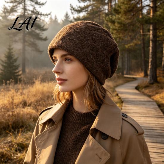 Trendy Loose Fit Beanies for Style Winter Knit Women Thick Slouchy Skull Cap with Diamond Stretchy Elastic Caps Cycling Texture Soft Warm