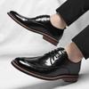 Derby men's leather shoes Gentleman minimalist British style Dress up party Plus Size Adult work and office shoes Black classic