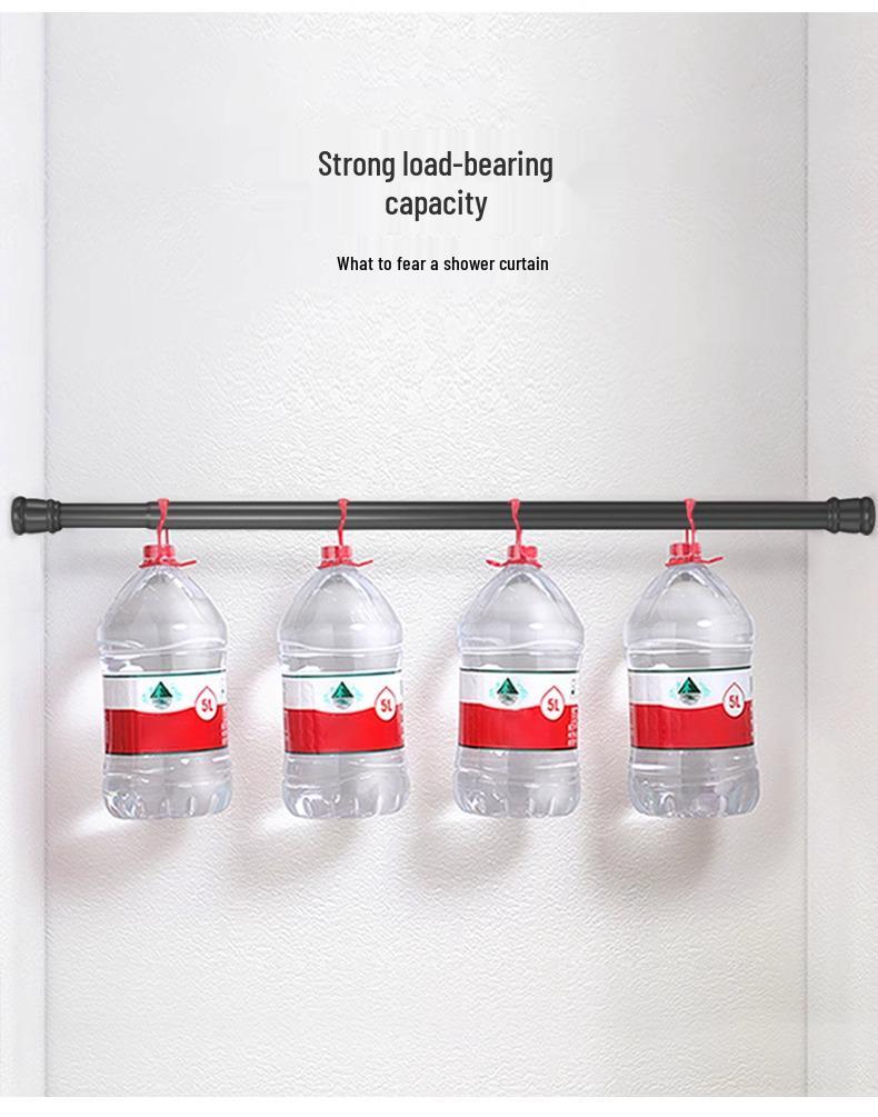 Bohrloses Duschvorhang-Set mit wasserdichter und schimmelresistenter Stange