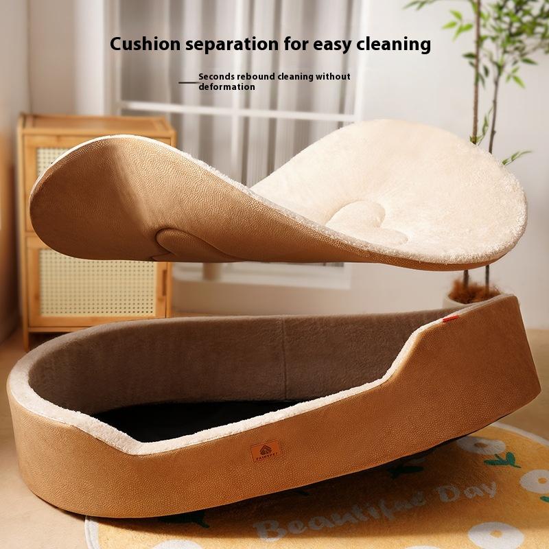 Four Season Universal Pet Kennel Medium Sized Dog Pet Bed Mat Detachable Lychee Skin Boat Nest Customized Puppy Supplies Pet Bed