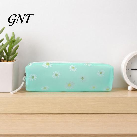 Long Compartment Pencil Case Flower Case Large Capacity PVC Pen Pouch for School Supplies Waterproof Stationery Bag Students Organizer Stain-resistant