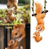 NOELAMOUR Garden Figurine - Cute Squirrel Family Hanging Animal Resin Ornament for Gardens and Gardening - Statue/Decoration
