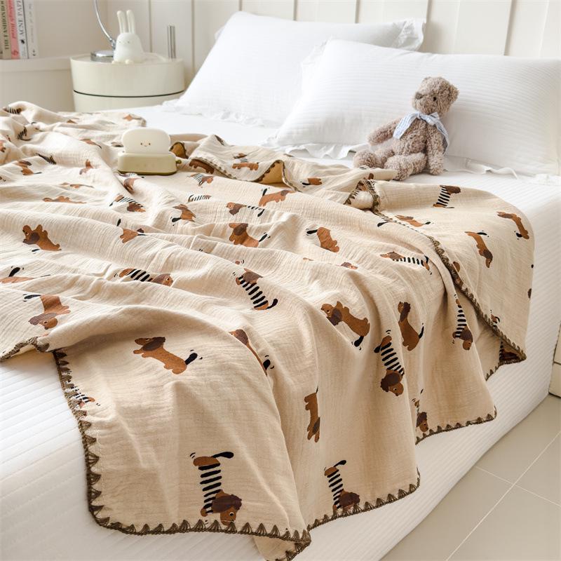 Premium Antibacterial Cotton Gauze Quilt: Double Layer, Summer Nap or Sofa Blanket