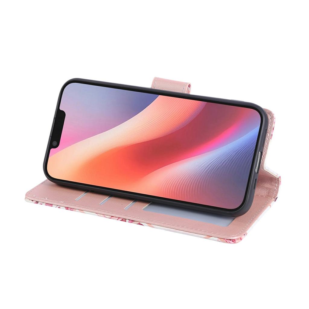 For iPhone 16e Case Lacquered Marble Pattern Leather Phone Cover