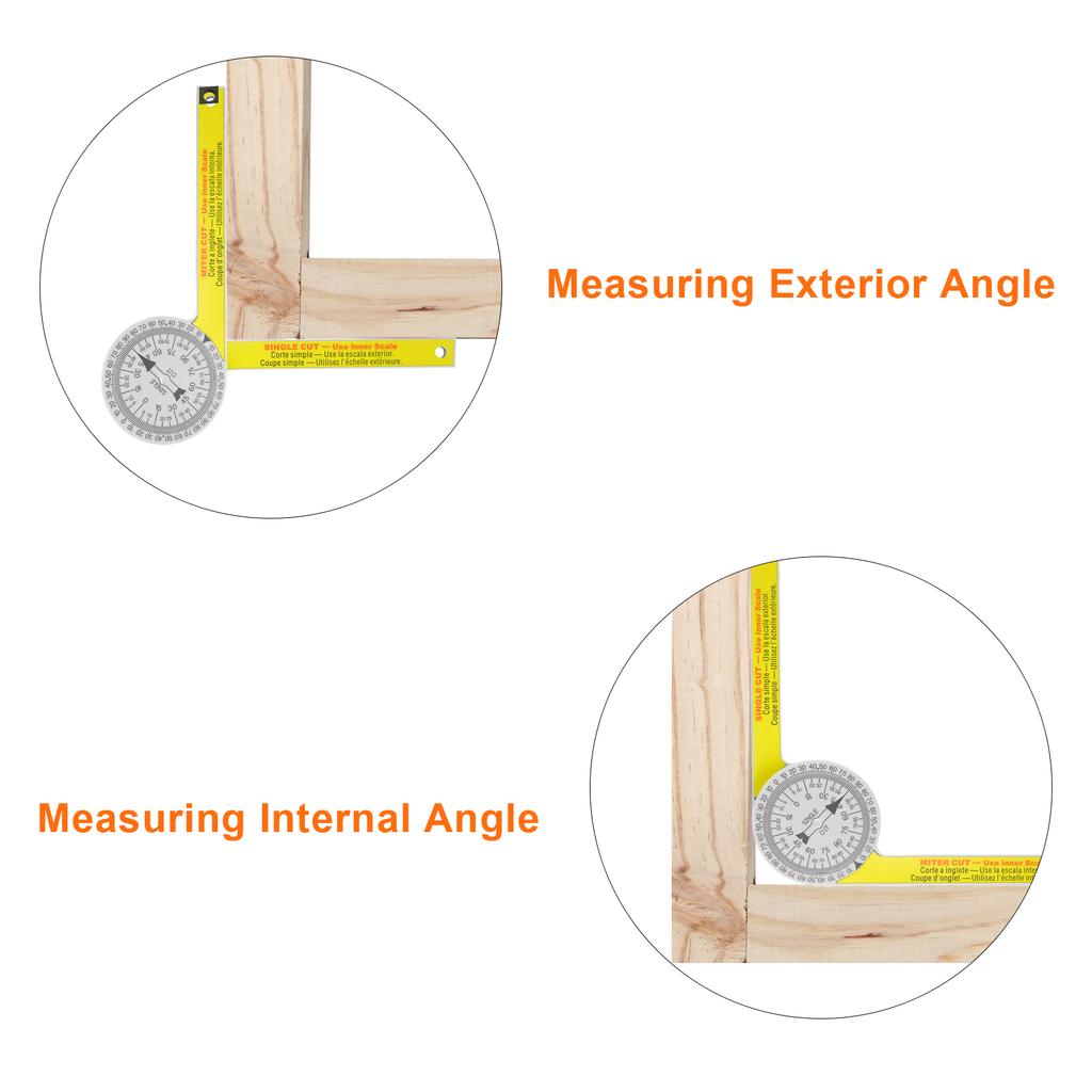 7 Inch Professional Aluminum Miter Saw Protractor Rust-Proof Angle Finder Tool Laser Engraved Precision Scales Woodworking