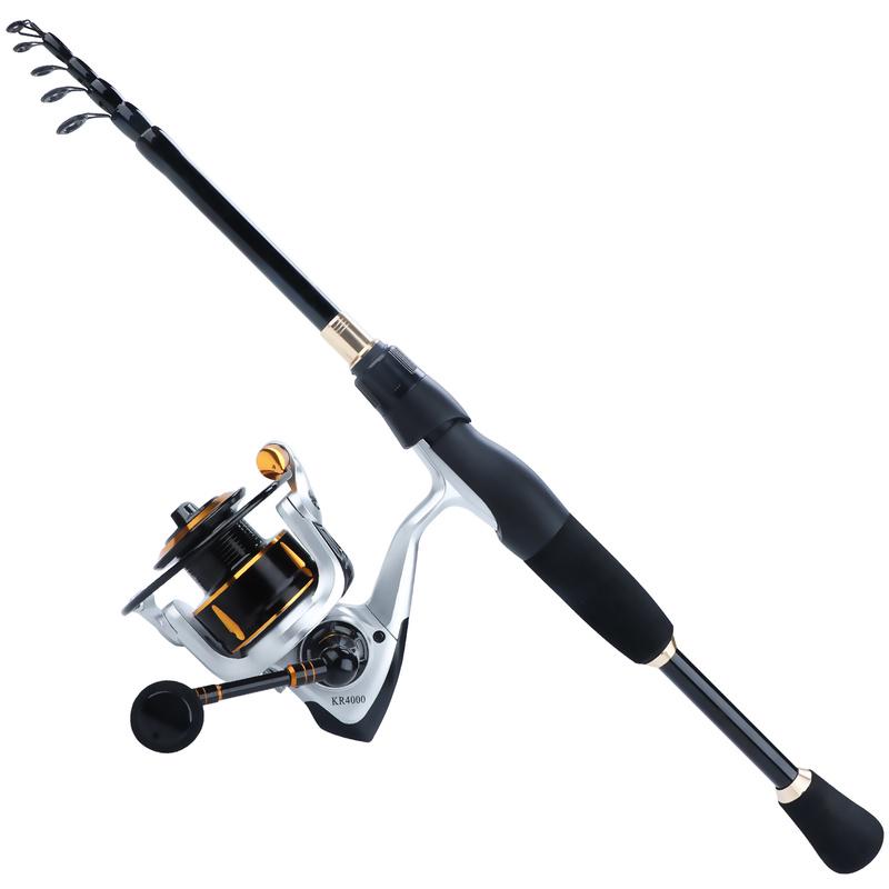Fishing Rod and Reels Telescopic Corbon Fishing Rod and Spinning Fishing Reel Sea Fishing Gear Set