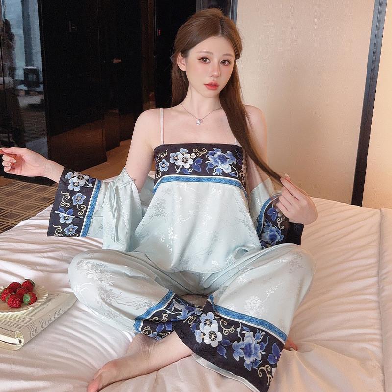 New Style Womens Pajama Set With Satin Fabric And Breathable Design For Home Sleep Comfort