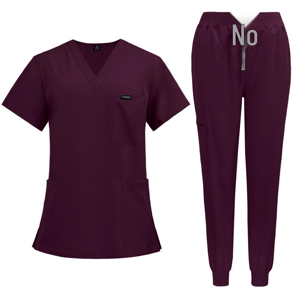 Unisex Quick-Dry Short-Sleeve Scrub Suit: Medical Two-Piece Set for Nurses and Hospital Staff
