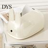 Decorative Facial Tissue Dispenser Cute Rabbit Shape Box, Plastic Dispenser, Bunny Box Holder Cream Style Napkin Case for Living Room And Bedroom