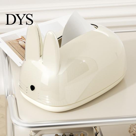 Decorative Facial Tissue Dispenser Cute Rabbit Shape Box, Plastic Dispenser, Bunny Box Holder Cream Style Napkin Case for Living Room And Bedroom