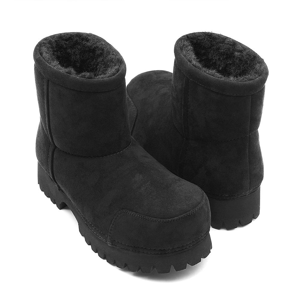 2025 Winter Fleece-Lined Big Head Snow Boots, Non-Slip Thick Sole, Height-Increasing, Pull-On Fashion.