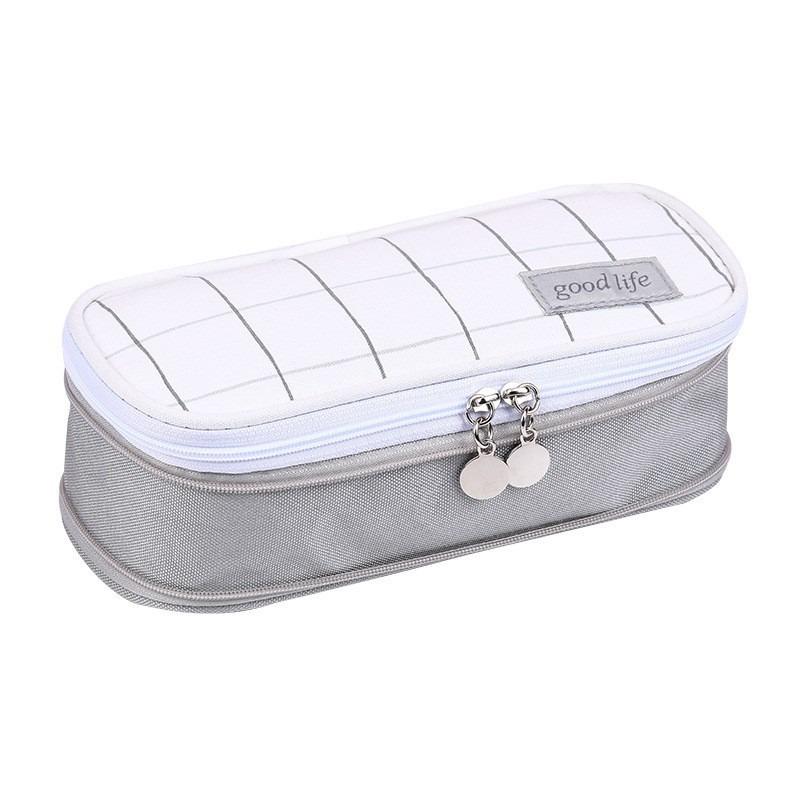 Double Layer Oxford Pencil Case: Large Capacity Multi-hole Art Sketching Storage Bag for Students