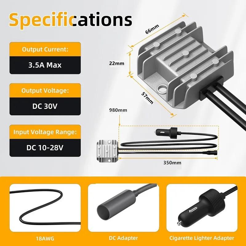 Replacement for Starlink Mini 12V 24V (9-28V) Car Cigar Cigarette Lighter Socket To DC Female 30V 3.5A Power Supply Kit