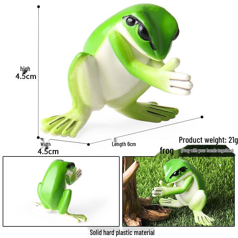 Cross-border Amphibian & Reptile Model Toy Set: Bullfrog, Tree Frog, Horned Frog - Educational & Cognitive for Kids