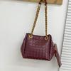 2025 New women's chain parachute bag handmade leather woven bag versatile commuter shoulder messenger bag tide