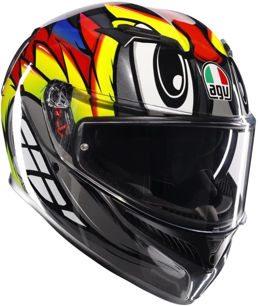 AGV K3 Birdy Full Face Motorcycle XL 2.0 Helmet, Grey/Yellow/Red, (61-62cm), 18381007012-XL