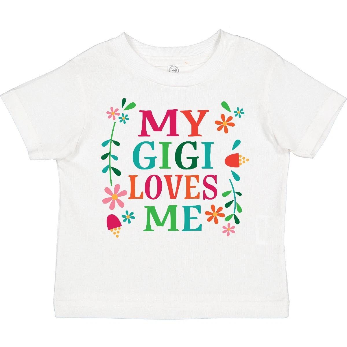 Inktastic My Gigi Loves Me Girls Apparel Toddler T-Shirt Granddaughter Childs 100